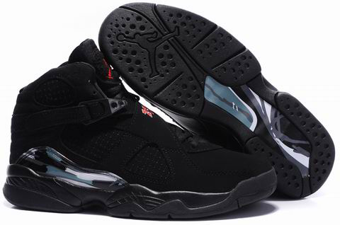 Cheap Air Jordan 8 Shoes Embroider All Black - Click Image to Close