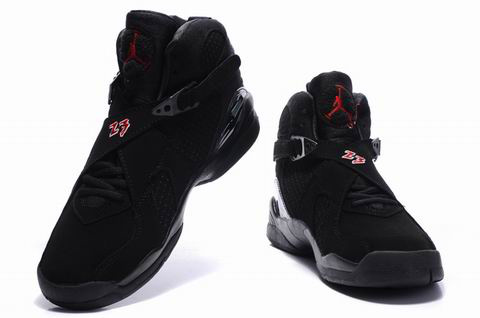 Cheap Air Jordan 8 Shoes Embroider All Black - Click Image to Close