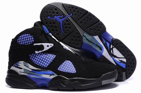 Cheap Air Jordan 8 Shoes Embroider Black Blue - Click Image to Close