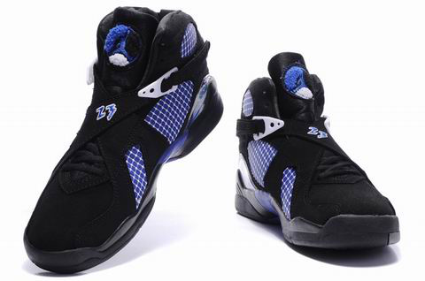 Cheap Air Jordan 8 Shoes Embroider Black Blue - Click Image to Close