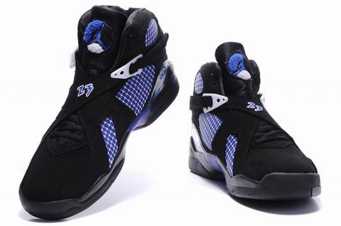 Cheap Air Jordan 8 Shoes Embroider Black Blue