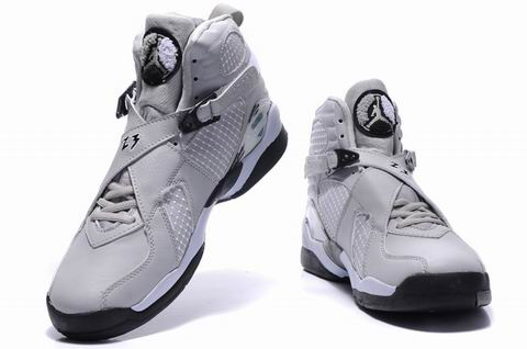 Cheap Air Jordan 8 Shoes Embroider Grey Black