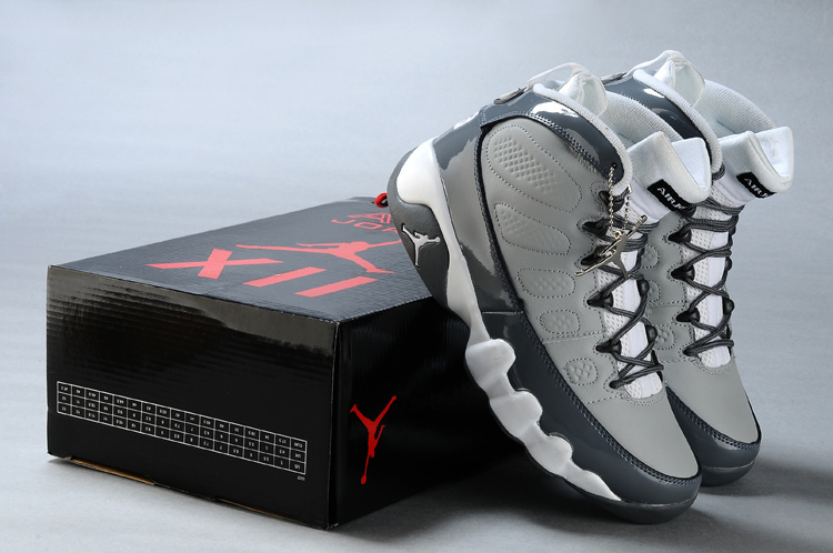 Cheap Air Jordan Shoes 9 Duplicate Grey White - Click Image to Close