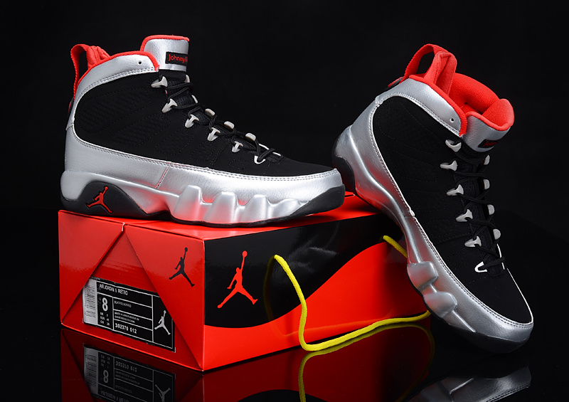 Special Air Jordan 9 Reissue Kilroys Black Silver Red - Click Image to Close