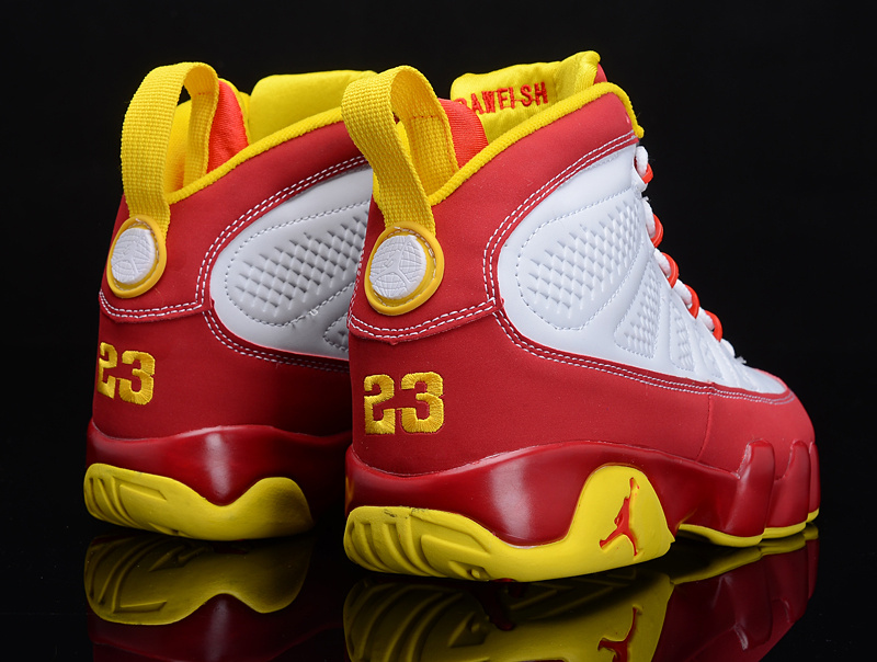 yellow and red jordans