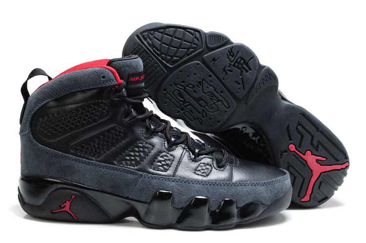 Cheap Air Jordan Shoes 9 Suede Black Red - Click Image to Close