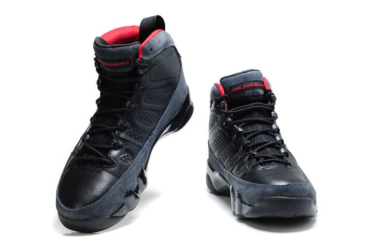 Cheap Air Jordan Shoes 9 Suede Black Red