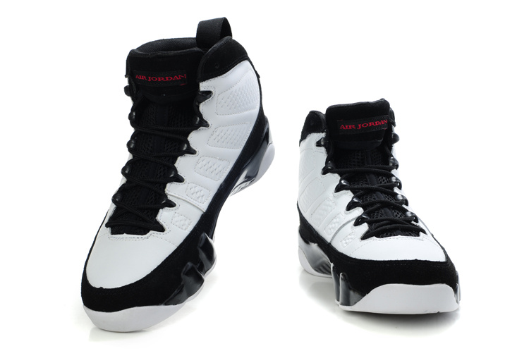 Cheap Air Jordan Shoes 9 Suede White Black Red