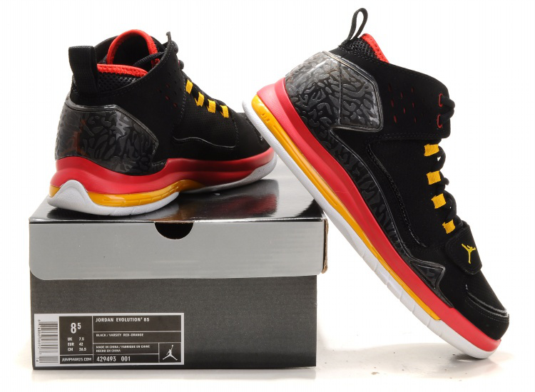 Cheap Air Jordan Shoes Evolution 85 Shoes Black Red - Click Image to Close