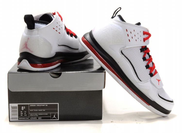 Cheap Air Jordan Shoes Evolution 85 Shoes Black White Black Red - Click Image to Close