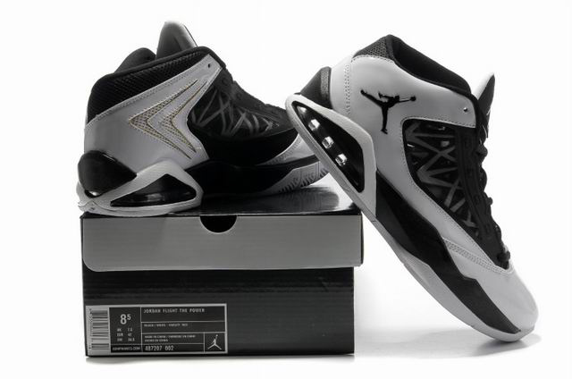 Cheap Air Jordan Shoes Flight The Power Black Grey Shoes - Click Image to Close