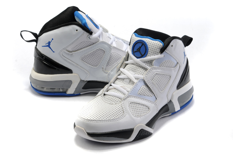 Cheap Air Jordan Shoes Old School II Shoes White Black Dark Blue - Click Image to Close