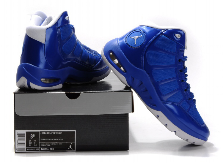 Cheap Air Jordan Shoes Play In Dark Blue White Shoes - Click Image to Close
