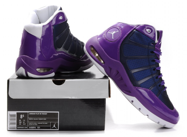 Cheap Air Jordan Shoes Play In Purple White Shoes - Click Image to Close