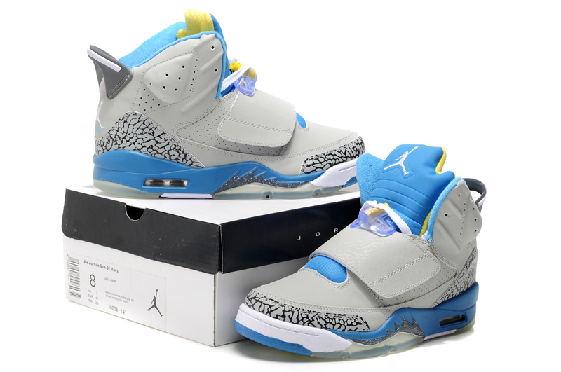 Cheap Real Air Jordan Son Of Maxs Grey Blue Yellow - Click Image to Close