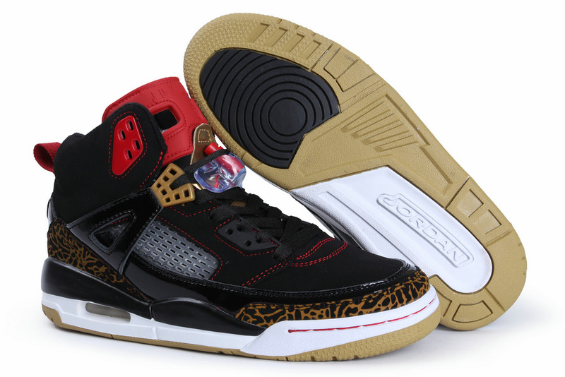 Jordan Spizike Black White Gold Shoes