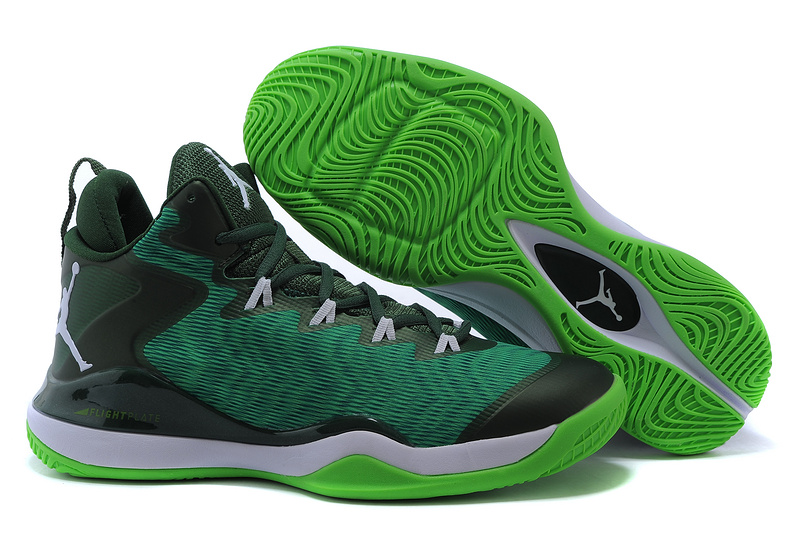 Real Jordan Super.Fly 3 X Green Black White - Click Image to Close