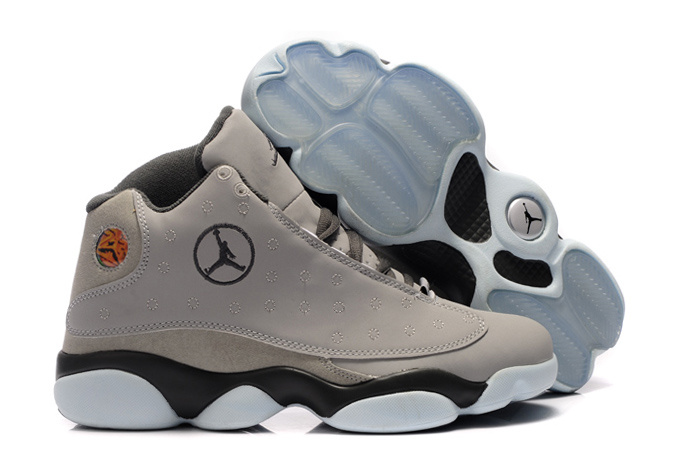 Cheap Real Air jordan 13 Suede Grey White Black - Click Image to Close