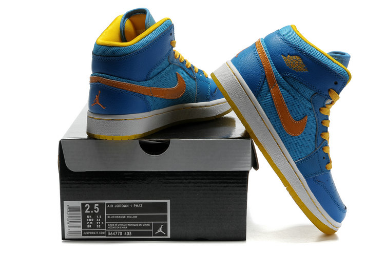 Cheap Air Jordan 1 Shoes Transparent Durable Sole Blue Orange