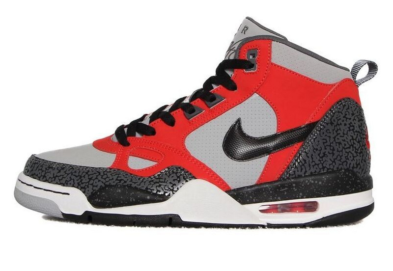 Real F Nike Flight13 Mid Jordan 4 Red Grey Black Shoes - Click Image to Close