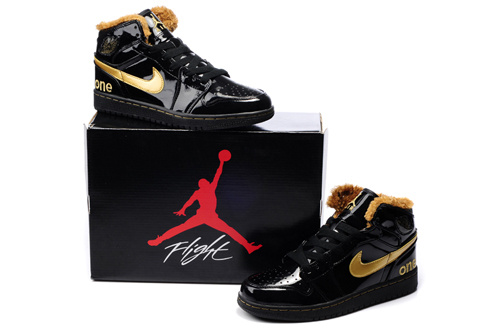 New Air Jordan 1 Black Gold With Original Package - Click Image to Close