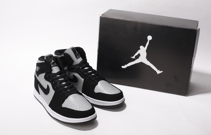New Authentic Air Jordan 1 Black Grey Shoes - Click Image to Close