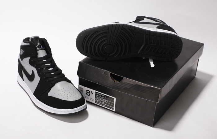 New Authentic Air Jordan 1 Black Grey Shoes - Click Image to Close