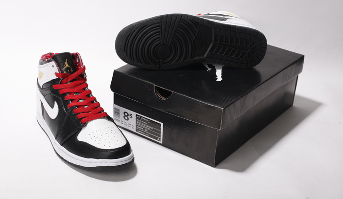 Cheap New Air Jordan 1 Black White Red