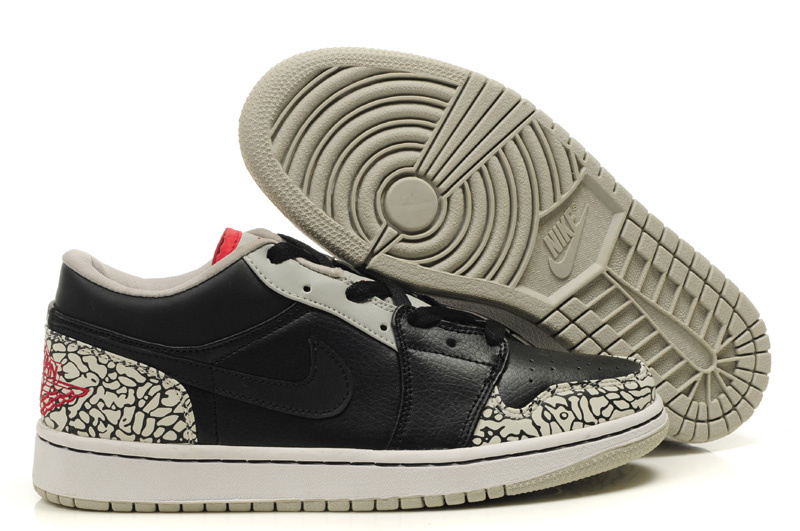 New Air Jordan Shoes 1 Low Black Grey Cement