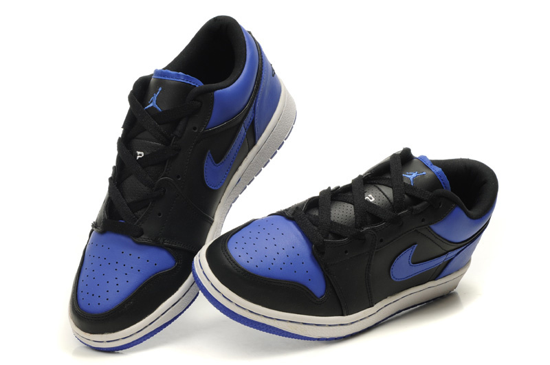 New Air Jordan Shoes 1 Low Black White Blue