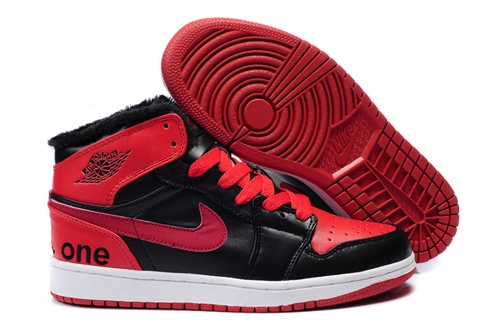 Real New Air Jordan 1 Red Black White - Click Image to Close