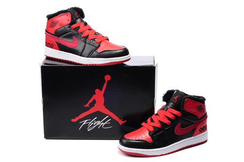 Real New Air Jordan 1 Red Black White - Click Image to Close