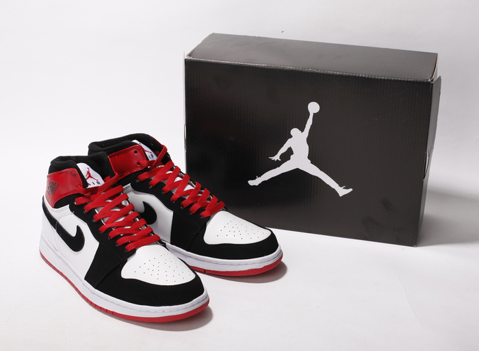 Cheap New Air Jordan 1 White Black Red