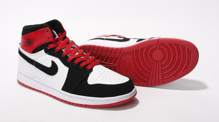 Cheap New Air Jordan 1 White Black Red - Click Image to Close