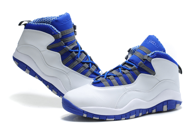 New Cheap Air Jordan Shoes 10 White Blue