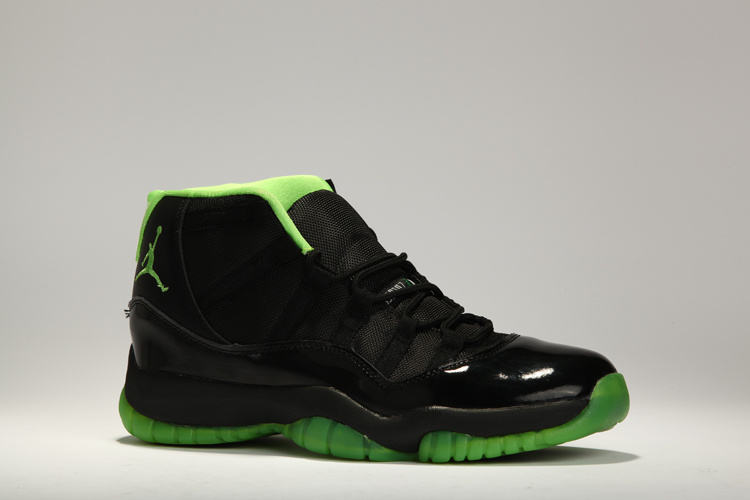 New Air Jordan 11 Black Green Shoes - Click Image to Close