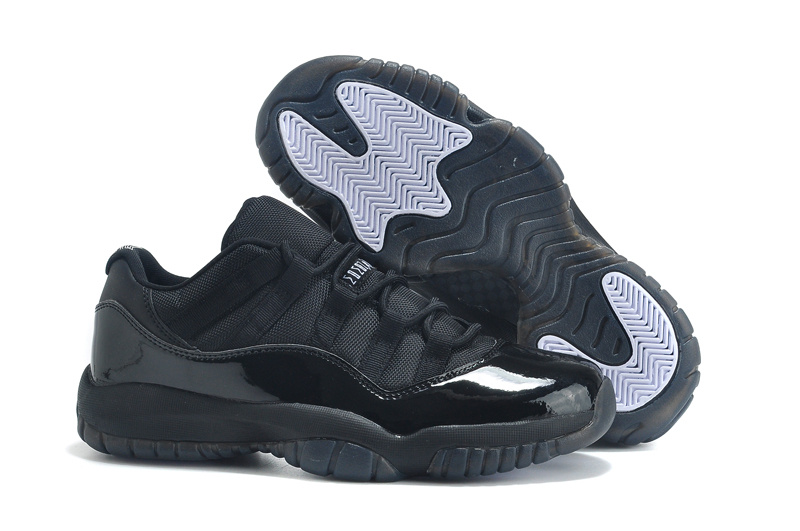 2015 New Arrival Jordan 11 Low Cut All Black Lovers Shoes - Click Image to Close