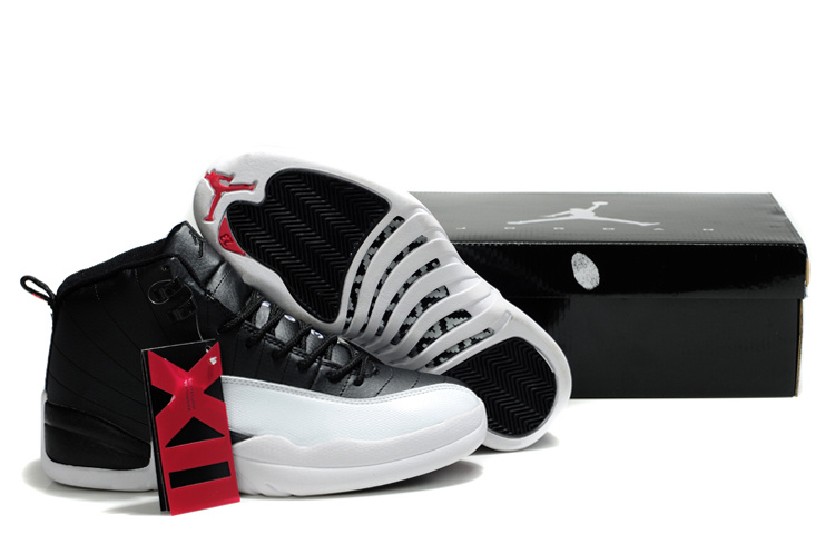 New Air Jordan Shoes 12 Black White - Click Image to Close