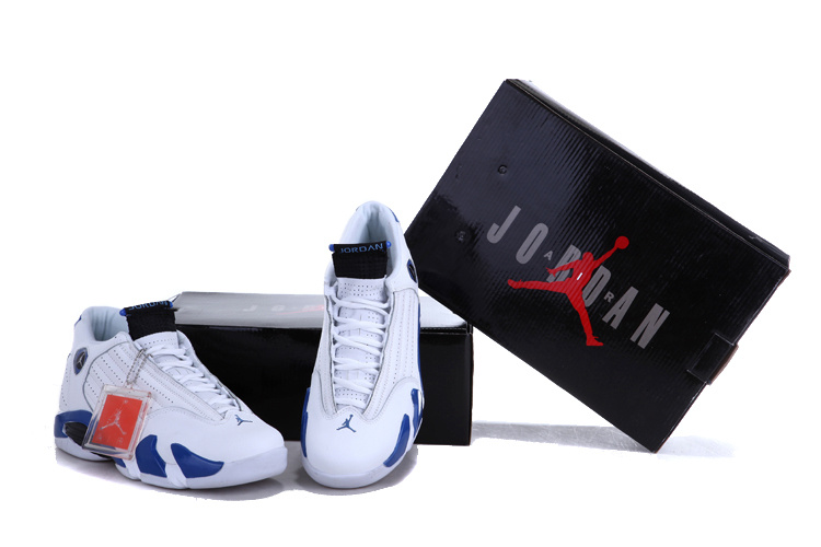 Cheap Real 2015 Jordan Jordan 14 White Royal Blue - Click Image to Close