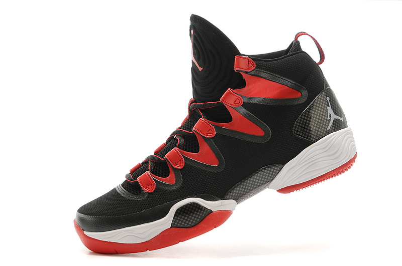 Real Jordan 28 Black Red White Shoes - Click Image to Close