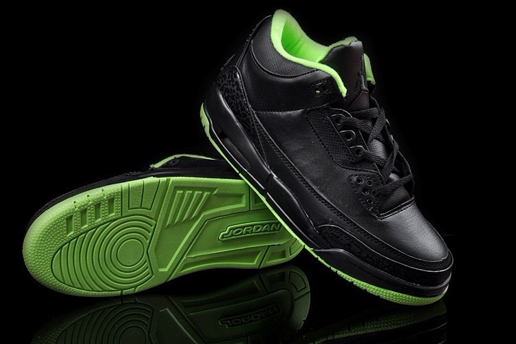 New Air Jordan 3 Black Green Shoes