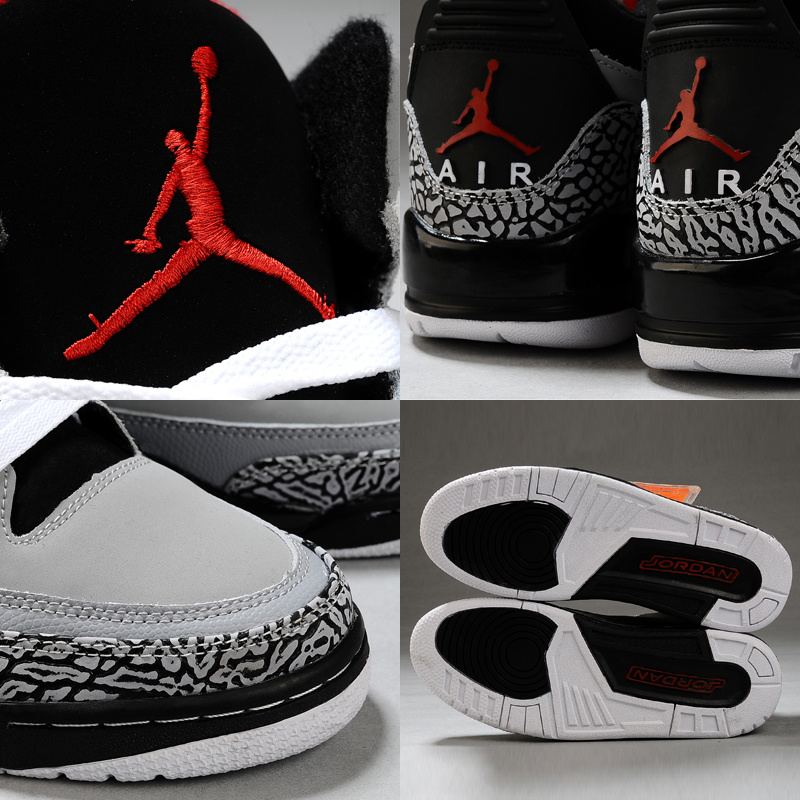 New Air Jordan Shoes 3 Grey Black White Ssoes