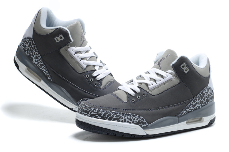 Cheap New Air Jordan 3 White Grey - Click Image to Close