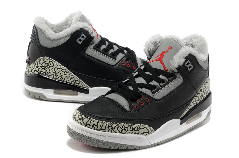 New Air Jordan Retro 3 Wool Black Grey Cement