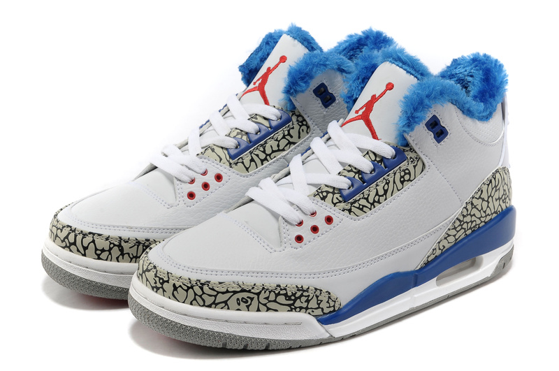 New Air Jordan Retro 3 Wool White Blue Grey Cement