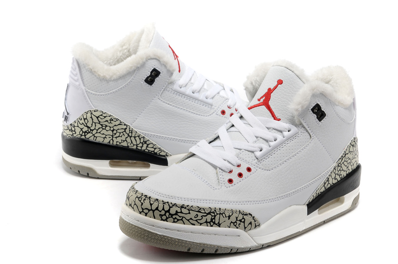 New Air Jordan Retro 3 Wool White Grey Cement - Click Image to Close