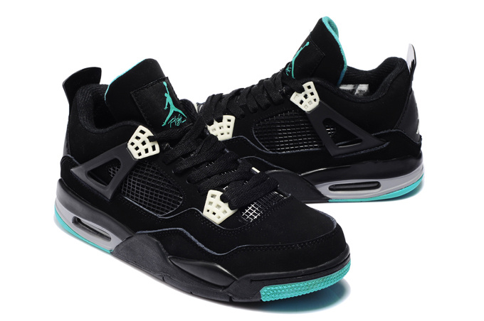 New Air Jordan 4 Black Blue Shoes
