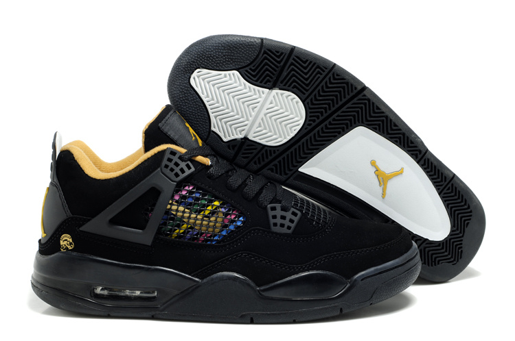 New Air Jordan Retro 4 Black Yellow