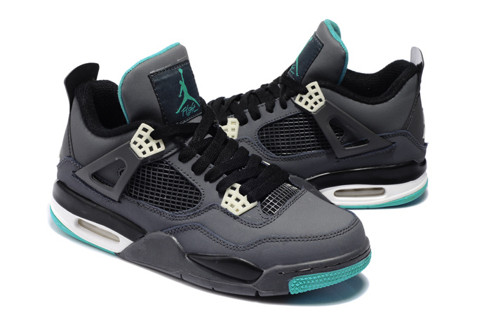 New Air Jordan 4 Grey Blue Shoes - Click Image to Close