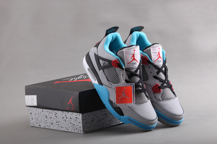 Cheap Real 2015 Jordan Jordan 4 Grey Blue Black